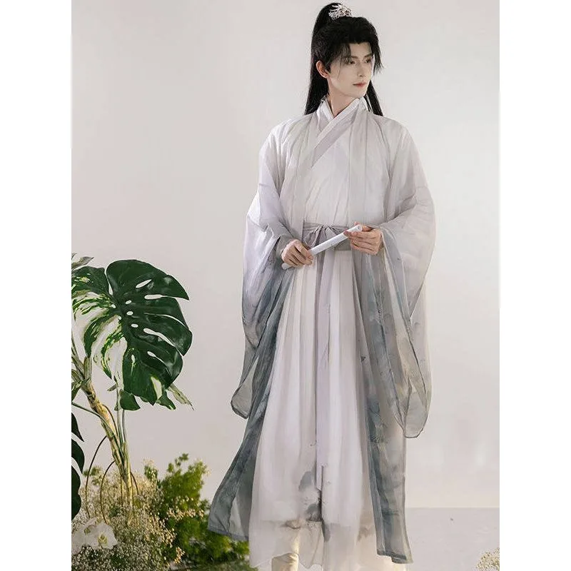 Hanfu adult Xianxia suit large-sleeved shirt ink printing and dyeing ancient style male and female students ancient clothing
Hanfu adult Xianxia suit large-sleeved shirt ink printing and dyeing ancient style male and female students ancient clothing