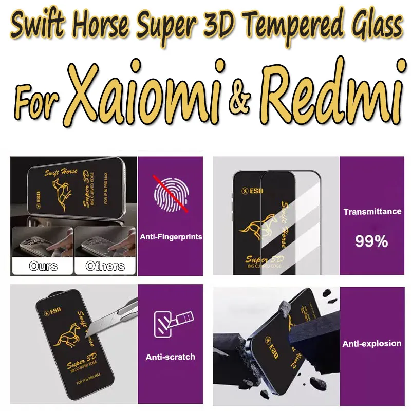 100pcs For Xiaomi Redmi Note 14 14s 13 12 11 Pro POCO M7 15 15C 14C 13C 12C 10A Swift Horse 21H Tempered Glass Screen Protector
100pcs For Xiaomi Redmi Note 14 14s 13 12 11 Pro POCO M7 15 15C 14C 13C 12C 10A Swift Horse 21H Tempered Glass Screen Protector