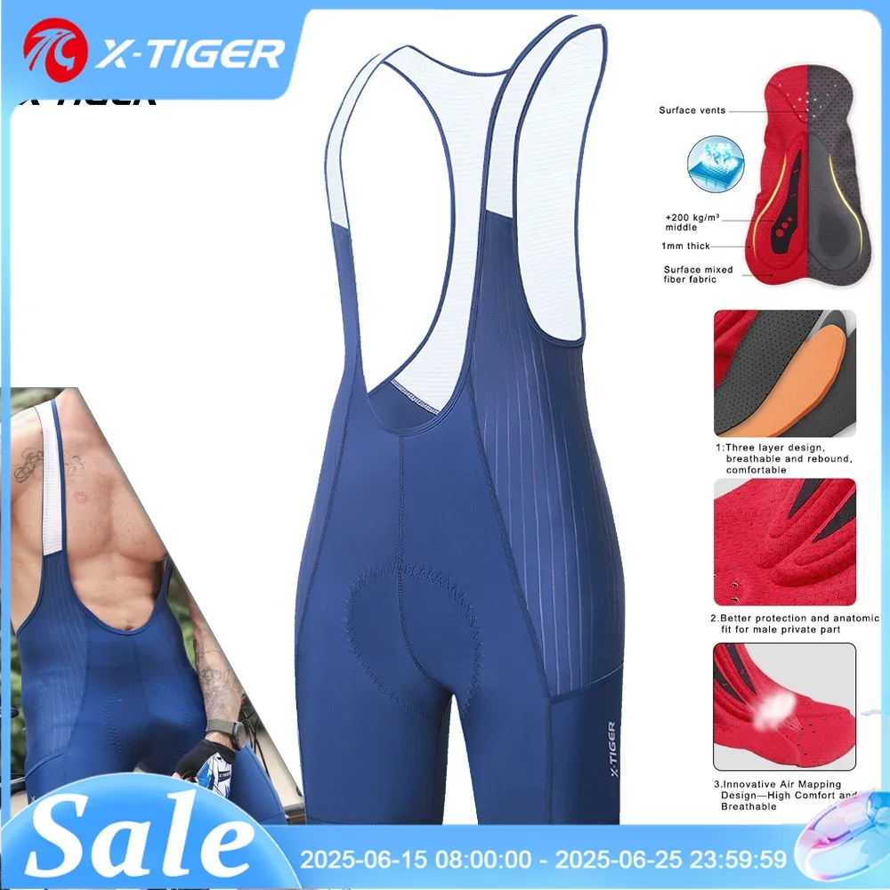 X-TIGER Blue Pro Men's Cycling Bib Shorts Bretelle Cyclist MTB Road Tights Bicycle Clothing ST-MULTI Cushion For 7 Hours Riding
X-TIGER Blue Pro Men's Cycling Bib Shorts Bretelle Cyclist MTB Road Tights Bicycle Clothing ST-MULTI Cushion For 7 Hours Riding