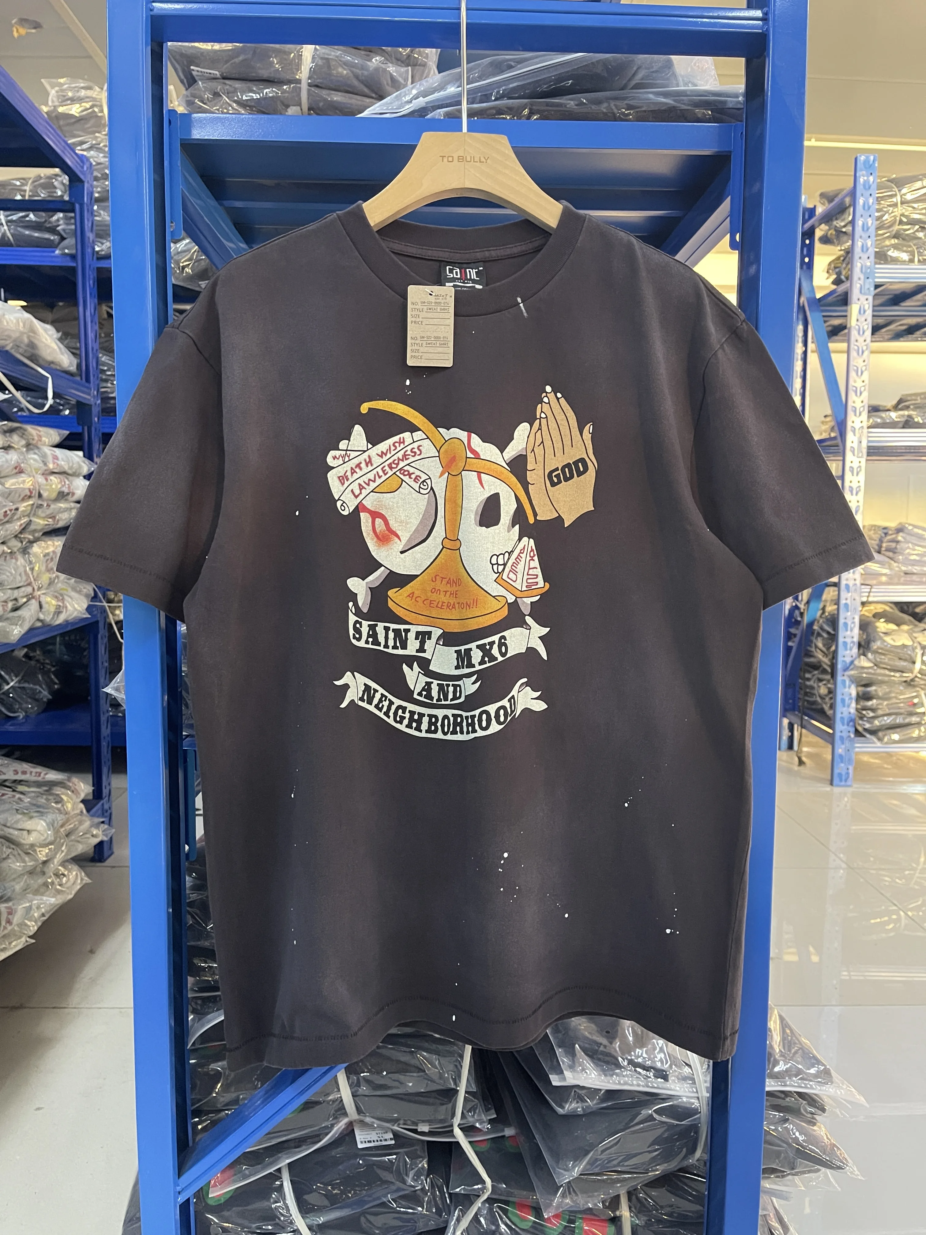 Vintage Saint 25SS NBHD Creative Pattern Printed High Street Washed Retro T-shirt Loose Casual Pure Cotton Washed Short Sleeve
Vintage Saint 25SS NBHD Creative Pattern Printed High Street Washed Retro T-shirt Loose Casual Pure Cotton Washed Short Sleeve
