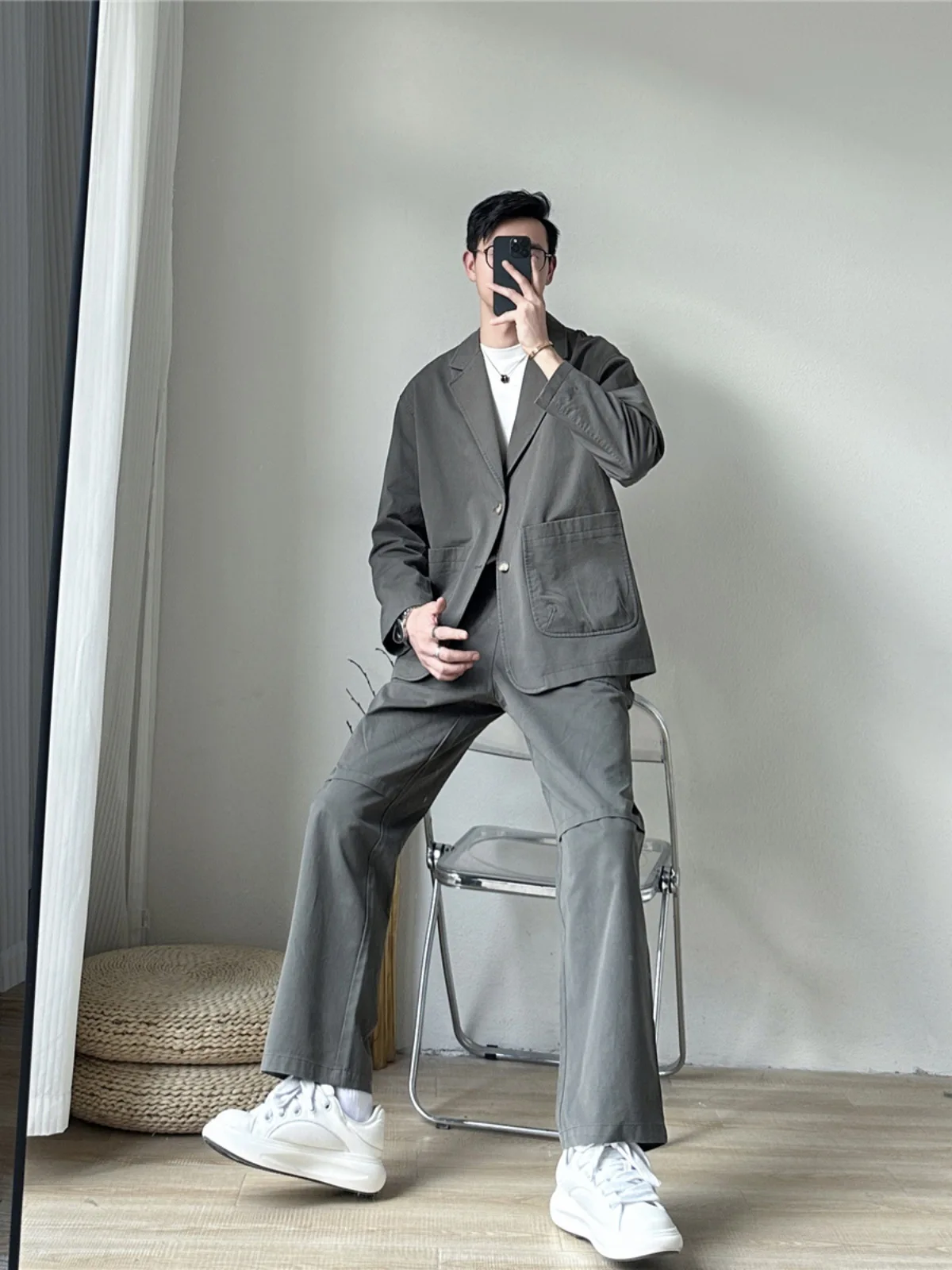 4-A154 Wash Cotton Tooling Casual Suit Men's suit Spring and Autumn New Korean Fashionable Loose Suit Jacket
4-A154 Wash Cotton Tooling Casual Suit Men's suit Spring and Autumn New Korean Fashionable Loose Suit Jacket