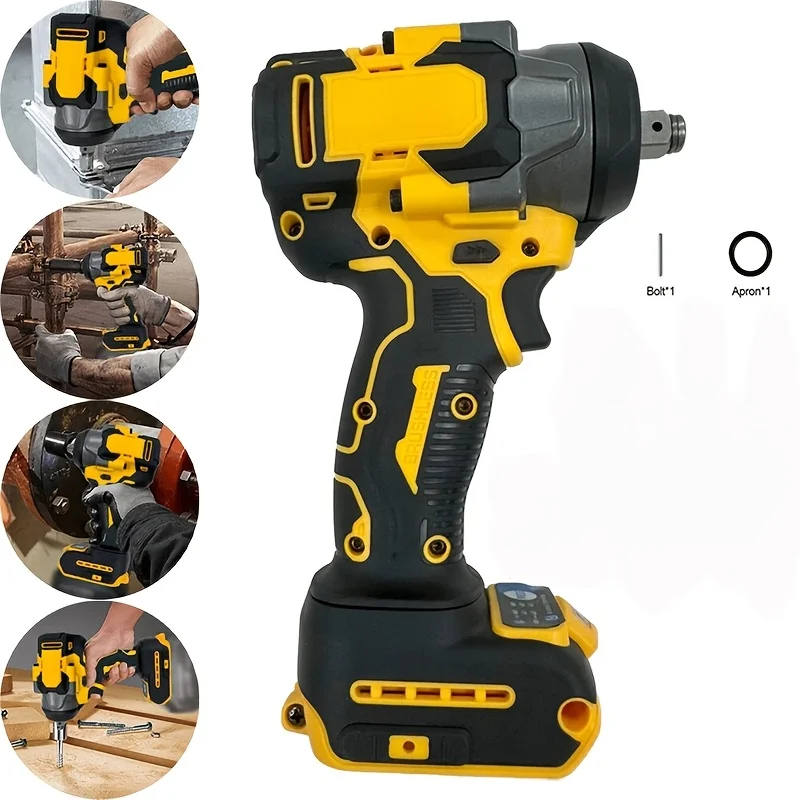 1/2" High Torque Cordless Impact Wrench, 450 Ft-lb (600 Nm), 3-in-1, Compatible With DeWalt 20V MAX Battery, Tool Only (No Battery), For Auto Repair, Tire Removal, Garage, Construction & Use
1/2" High Torque Cordless Impact Wrench, 450 Ft-lb (600 Nm), 3-in-1, Compatible With DeWalt 20V MAX Battery, Tool Only (No Battery), For Auto Repair, Tire Removal, Garage, Construction & Use