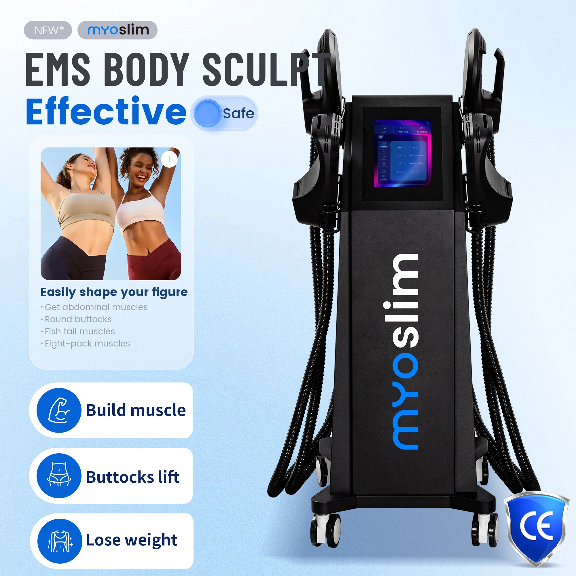 Best Selling Nova EMS MYOslim Neo 6500W High Power 4 RF Handles Hi-emt Body Sculpt EMS Body Muscle Stimulate Machine
Best Selling Nova EMS MYOslim Neo 6500W High Power 4 RF Handles Hi-emt Body Sculpt EMS Body Muscle Stimulate Machine