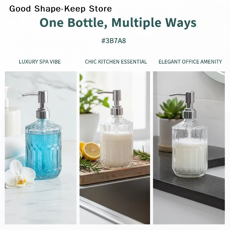 dailyGlass Hand Soap Dispenser With Diamond Textured And Rustproof Pump lotion bottle For Bathroom Kitchen Countertop
dailyGlass Hand Soap Dispenser With Diamond Textured And Rustproof Pump lotion bottle For Bathroom Kitchen Countertop