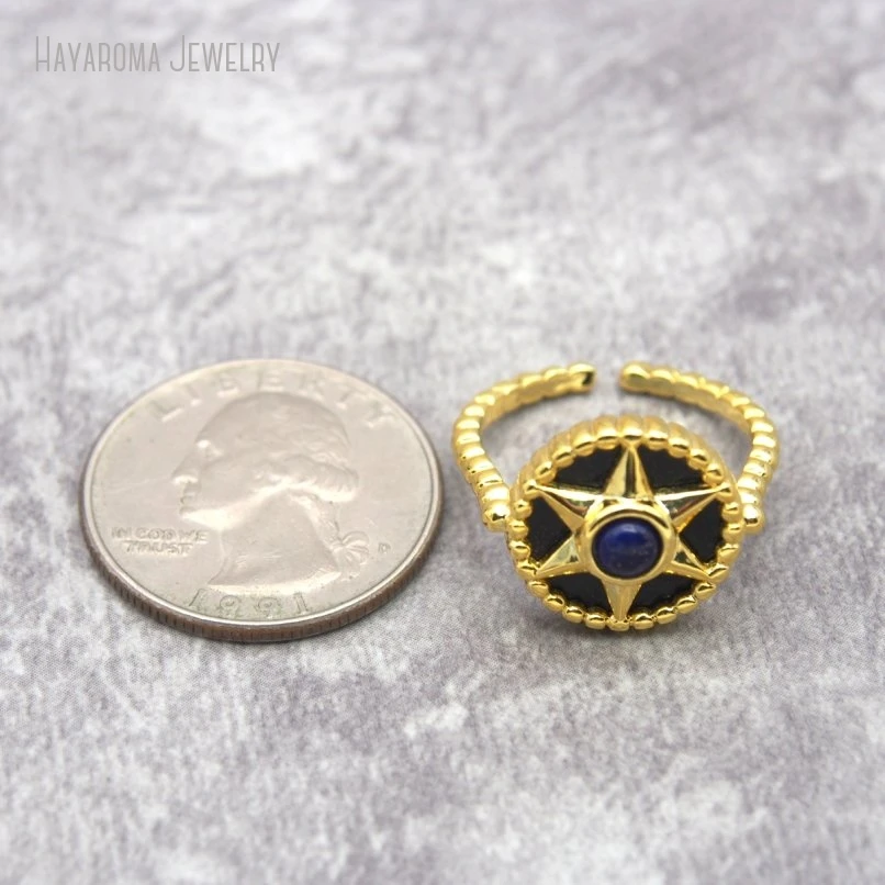 2Pcs Gold Color Wholesale Round Coin Shape Circle Stars Starburst North Star Copper Black Ring RM26865
2Pcs Gold Color Wholesale Round Coin Shape Circle Stars Starburst North Star Copper Black Ring RM26865
