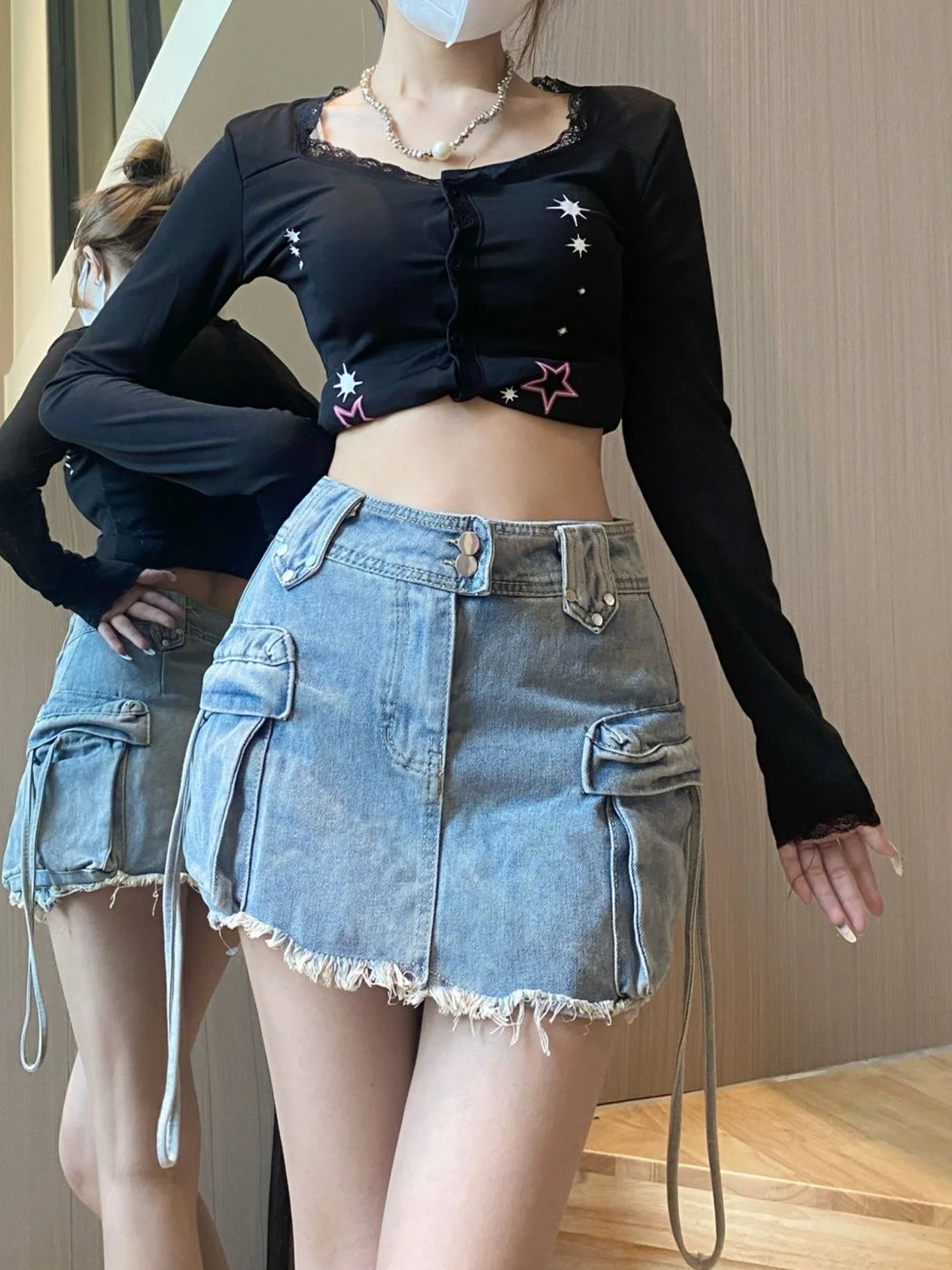 Retro High Waist A-Line Skirt Women's Summer New Style Slimming Washed Denim Shorts Pants Straight Leg Zipper Closure Pu...
Retro High Waist A-Line Skirt Women's Summer New Style Slimming Washed Denim Shorts Pants Straight Leg Zipper Closure Pu...