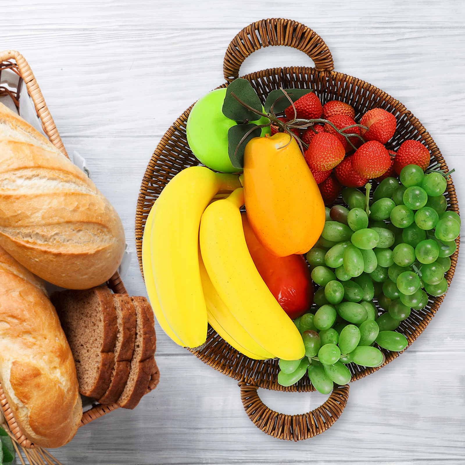 Rattan Woven Basket Natural Fiber Fruit Tray Decorative Container Kitchenware Storage Solutions PP H crafted Tool
Rattan Woven Basket Natural Fiber Fruit Tray Decorative Container Kitchenware Storage Solutions PP H crafted Tool
