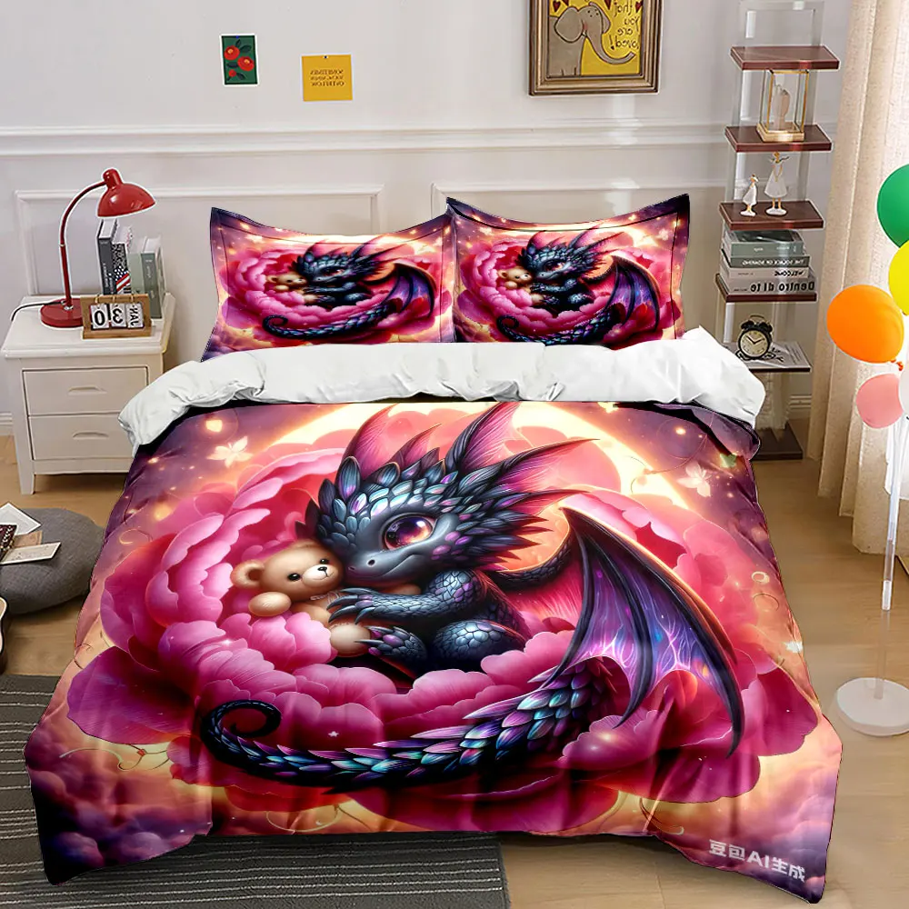 "Fantasy Dragon Trio for Decor" kid's and adults' bedroom decor, Exquisite three-piece bedding set gift
"Fantasy Dragon Trio for Decor" kid's and adults' bedroom decor, Exquisite three-piece bedding set gift