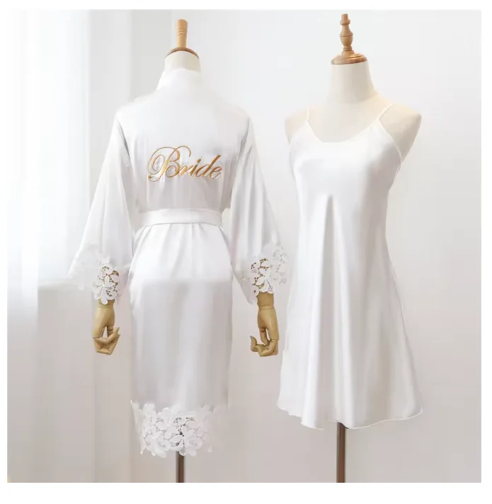 Sexy Lace Bride Bridesmaid Kimono Dresses Robes Women Home Gown Intimate Lingerie Wedding Robe Set Night Sleepwear Bathrobe 2PCS
Sexy Lace Bride Bridesmaid Kimono Dresses Robes Women Home Gown Intimate Lingerie Wedding Robe Set Night Sleepwear Bathrobe 2PCS