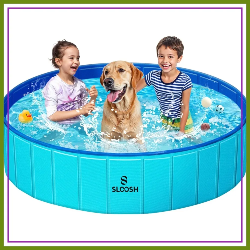 Foldable Dog Kiddie Pool - Portable Hard Plastic Swimming Pool, Anti-Slip Collapsible Pet Bath Tub for Indoor Outdoor Backyard Use (63" x 12")
Foldable Dog Kiddie Pool - Portable Hard Plastic Swimming Pool, Anti-Slip Collapsible Pet Bath Tub for Indoor Outdoor Backyard Use (63" x 12")