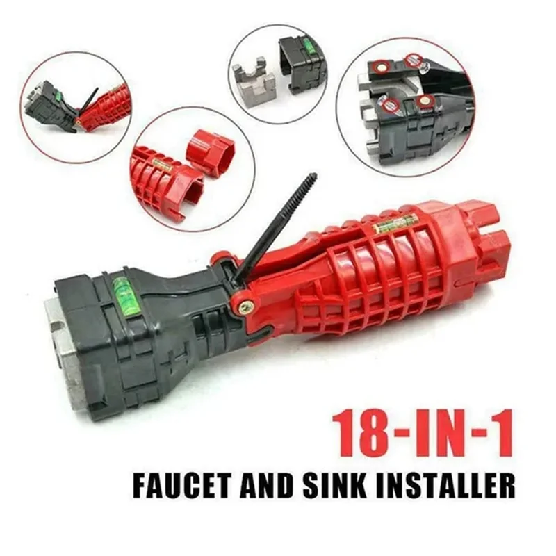 For Plumbers & Homeowners Kitchen Bathroom Maintenance Tool 18 In 1 Faucet and Sink Installer Tools Pipe Wrench
For Plumbers & Homeowners Kitchen Bathroom Maintenance Tool 18 In 1 Faucet and Sink Installer Tools Pipe Wrench