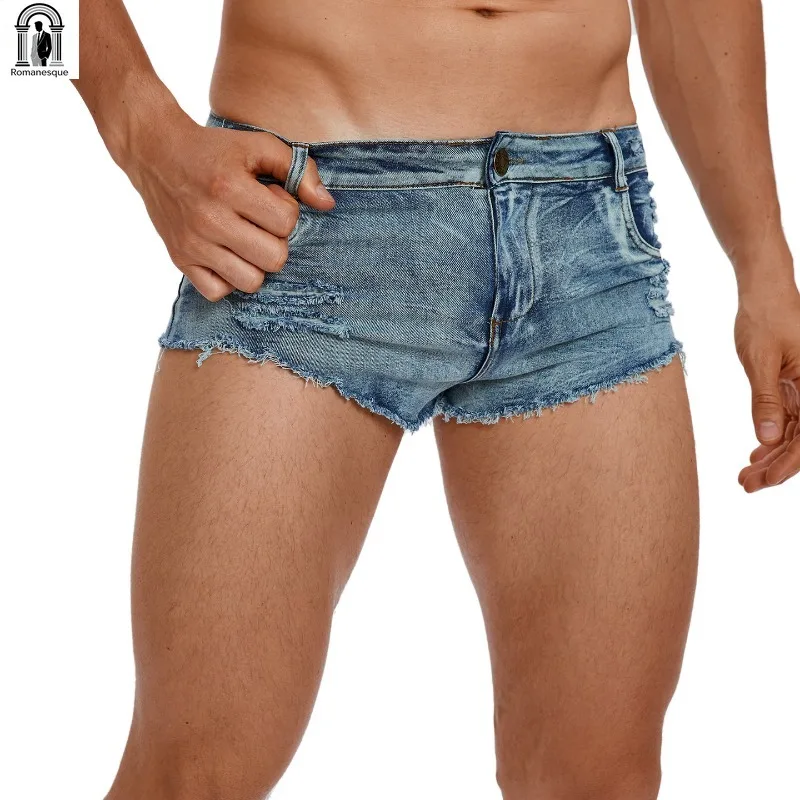 Men's Low Rise Ripped Denim Micro Shorts, Vintage Washed Frayed Hem Ultra Short Jeans, Casual Beach Party Clubwear Shorts
Men's Low Rise Ripped Denim Micro Shorts, Vintage Washed Frayed Hem Ultra Short Jeans, Casual Beach Party Clubwear Shorts