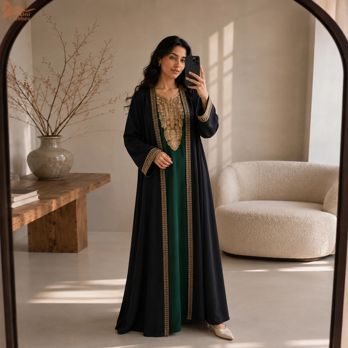 Muslim Women Embroidery V-Neck Dresses Two Piece Set Women's Jalabiya Ramadan Clothes Moroccan Dubai Stylish Clothing 2026
Muslim Women Embroidery V-Neck Dresses Two Piece Set Women's Jalabiya Ramadan Clothes Moroccan Dubai Stylish Clothing 2026