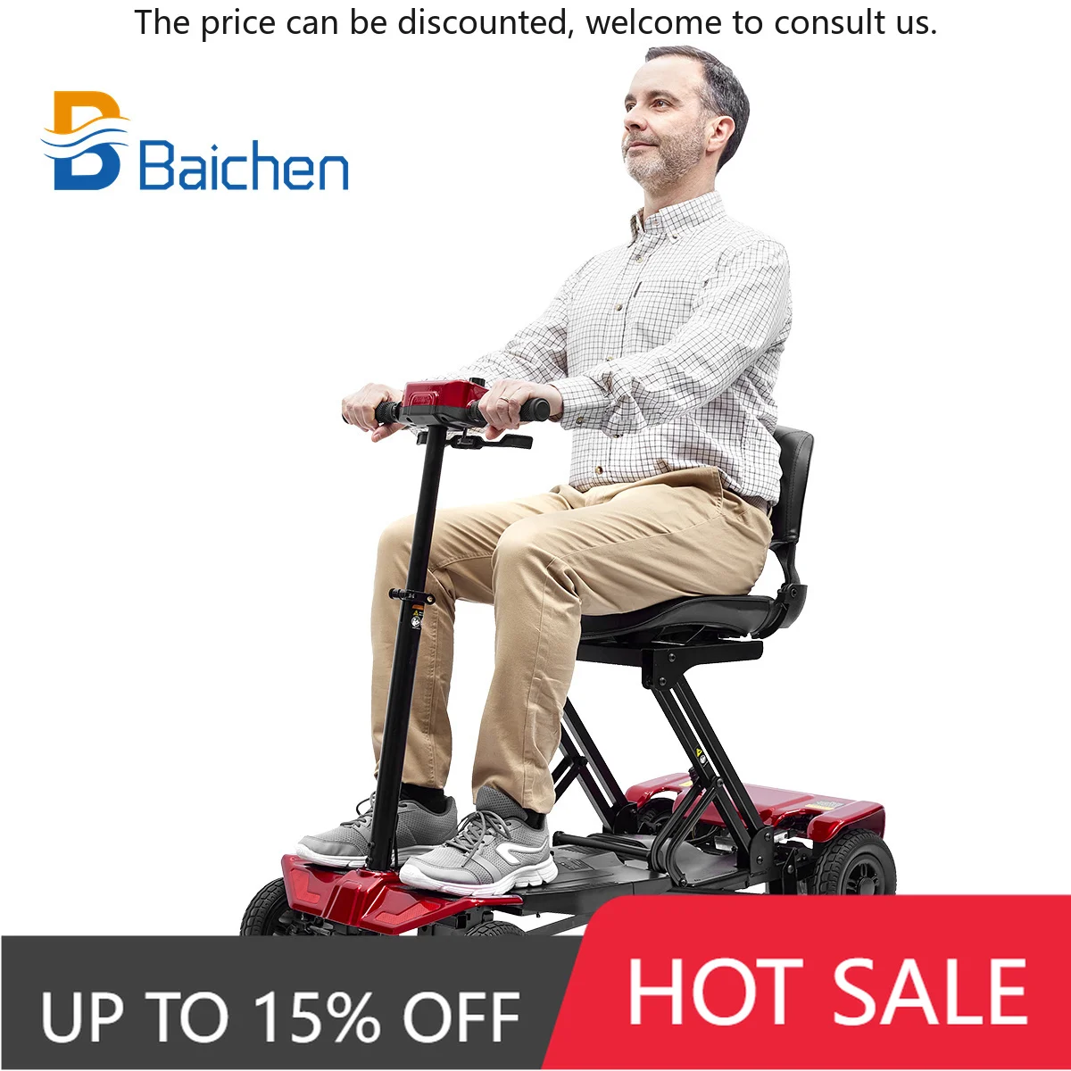 Baichen Adult 4 Wheels Automatic Atto Folding Light Weight Electric Elderly Mobility Scooter For Seniors
Baichen Adult 4 Wheels Automatic Atto Folding Light Weight Electric Elderly Mobility Scooter For Seniors
