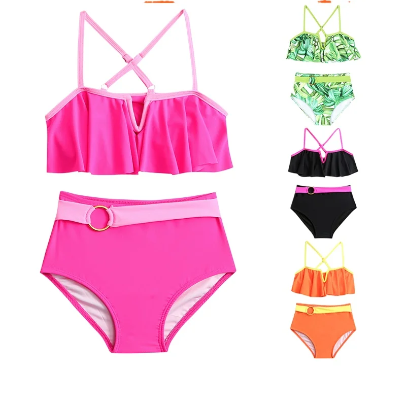 New Girls Swimsuit Color Contrasting Teenage Children's Ruffle Edge Nylon Swimwear Young Girls Swimming Suit Summer Beachwear
New Girls Swimsuit Color Contrasting Teenage Children's Ruffle Edge Nylon Swimwear Young Girls Swimming Suit Summer Beachwear