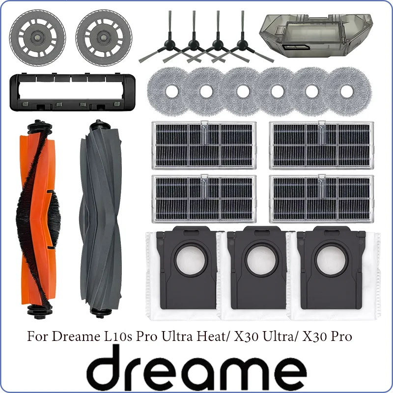 Dreame L10s Pro Ultra Heat, X30 Ultra, X30 Pro Vacuum Cleaner Replacement Accessories Main Side Brush Filter Mop Dust Bag
Dreame L10s Pro Ultra Heat, X30 Ultra, X30 Pro Vacuum Cleaner Replacement Accessories Main Side Brush Filter Mop Dust Bag