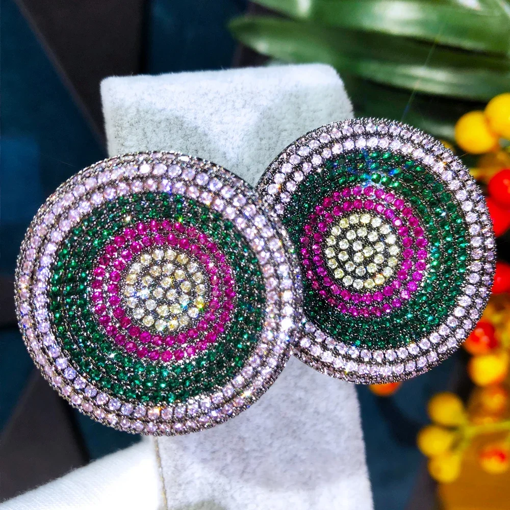 Soramoore Luxury Gorgeous Shiny Big Round Earrings Full Cubic Zirconia for Women Wedding Trendy Earrings Bijoux High Quality
Soramoore Luxury Gorgeous Shiny Big Round Earrings Full Cubic Zirconia for Women Wedding Trendy Earrings Bijoux High Quality
