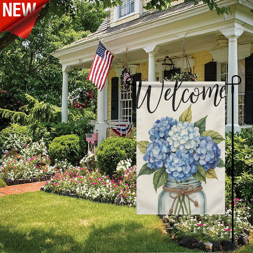1PC, Welcome Blue Hydrangea Mason Jar Garden Flag Floral Outdoor Welcome Yard Flag Decor
1PC, Welcome Blue Hydrangea Mason Jar Garden Flag Floral Outdoor Welcome Yard Flag Decor