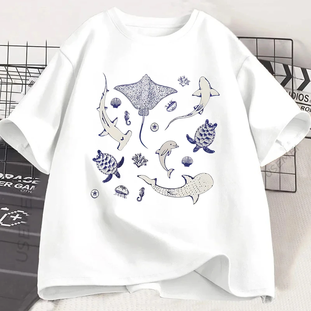 Graphic Tee Ocean Life Top Marine Biology Apparel Summer Casual Clothing Sea Animal T Shirt Stingray Shark Turtle Dolphin
Graphic Tee Ocean Life Top Marine Biology Apparel Summer Casual Clothing Sea Animal T Shirt Stingray Shark Turtle Dolphin