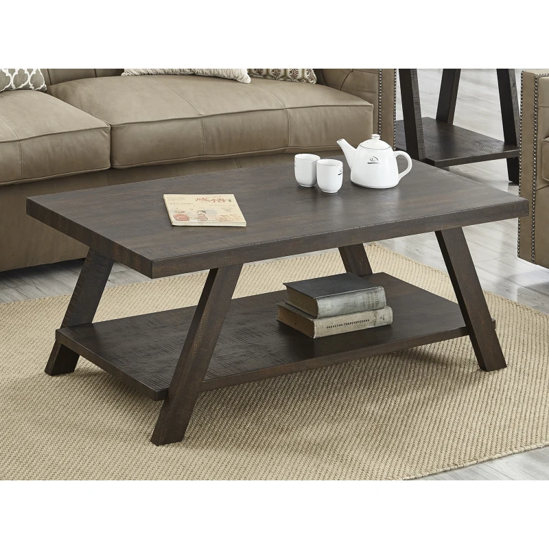 Athens Contemporary Wood Shelf Coffee Table in Weathered Espresso
Athens Contemporary Wood Shelf Coffee Table in Weathered Espresso