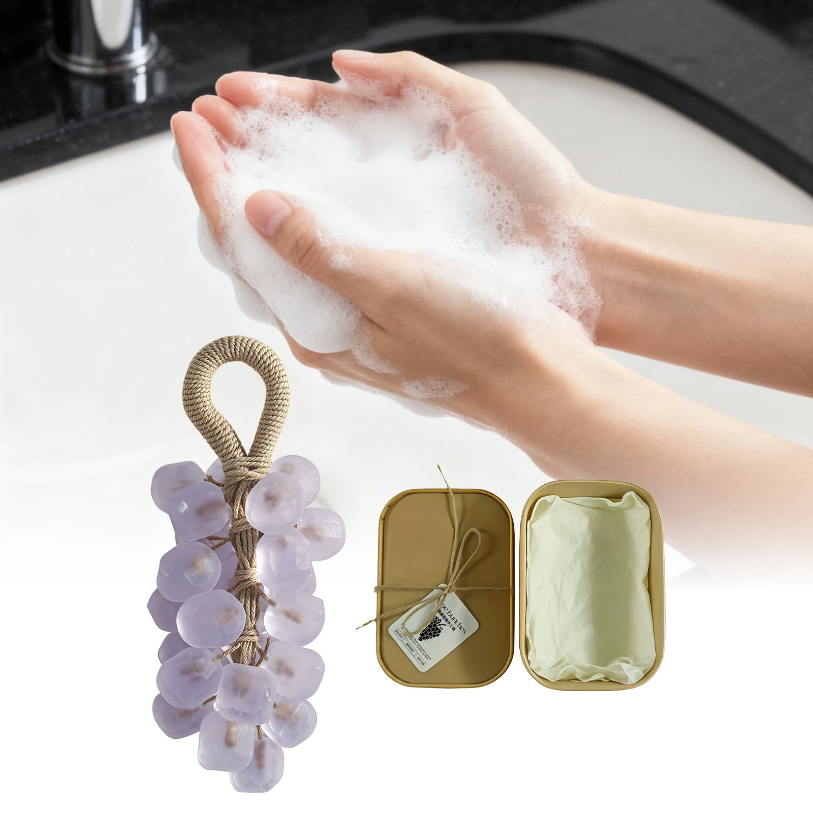 Подарочный набор мыла с ароматом лаванды и винограда (в пакете) для очищения, увлажнения и смягчения кожи тела с цветочным ароматом
Подарочный набор мыла с ароматом лаванды и винограда (в пакете) для очищения, увлажнения и смягчения кожи тела с цветочным ароматом