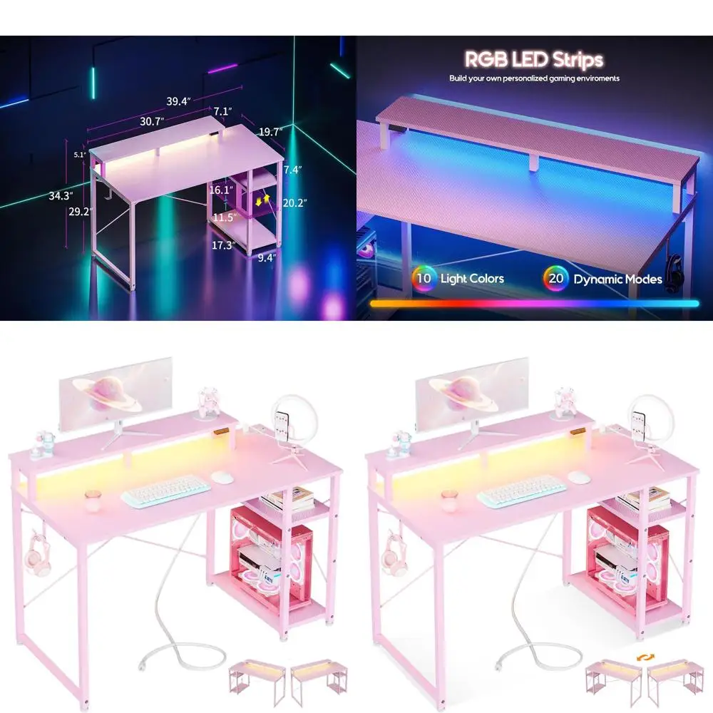 40-игровой стол с местом для хранения вещей, светодиодной подсветкой, двусторонний розовый цвет из углеродного волокна, подставка для монитора в комплекте
40-игровой стол с местом для хранения вещей, светодиодной подсветкой, двусторонний розовый цвет из углеродного волокна, подставка для монитора в комплекте