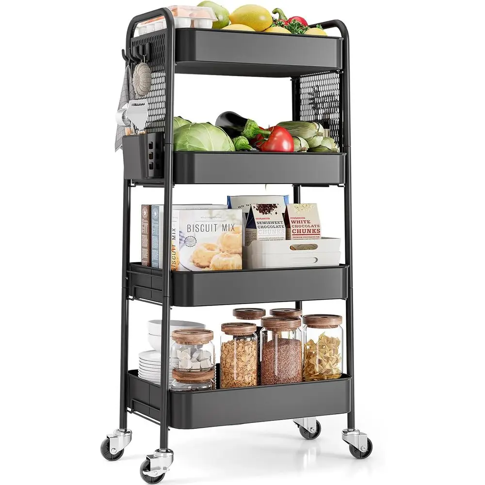 Тележка-органайзер на 4 яруса с перфорированной панелью, металлическая, на колесиках, с крючками и контейнерами, для косметолога, художника, прочная, для хранения
Тележка-органайзер на 4 яруса с перфорированной панелью, металлическая, на колесиках, с крючками и контейнерами, для косметолога, художника, прочная, для хранения