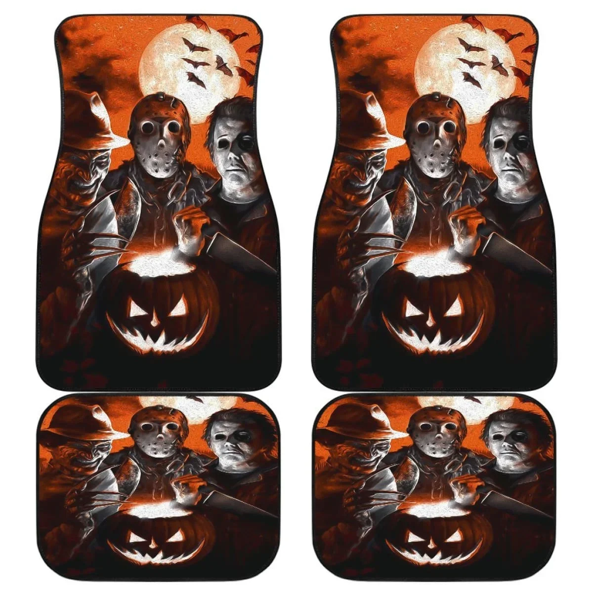 Jason Voorhees Freddy Krueger Michael Myers Horror Car Floor Mats Universal Fit Full Set 4-Piece Front & Rear Car Floor Mats 
Jason Voorhees Freddy Krueger Michael Myers Horror Car Floor Mats Universal Fit Full Set 4-Piece Front & Rear Car Floor Mats