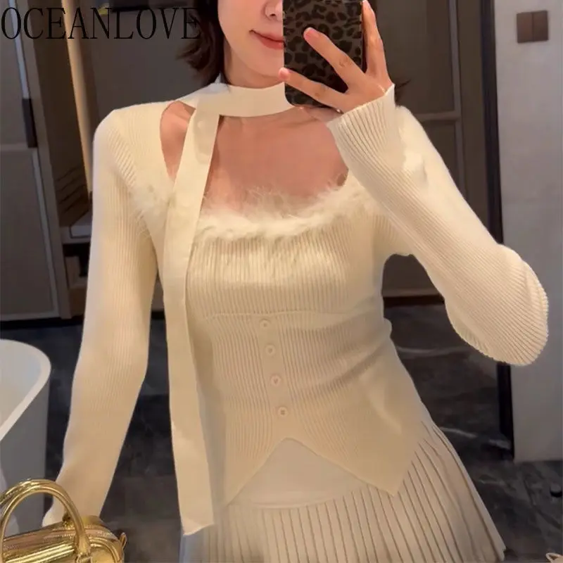OCEANLOVE Sexy Short Pullovers Solid Autumn Winter Korean Fashion Vintage Women Sweaters Basics Elegant Simple Pull Femme
OCEANLOVE Sexy Short Pullovers Solid Autumn Winter Korean Fashion Vintage Women Sweaters Basics Elegant Simple Pull Femme