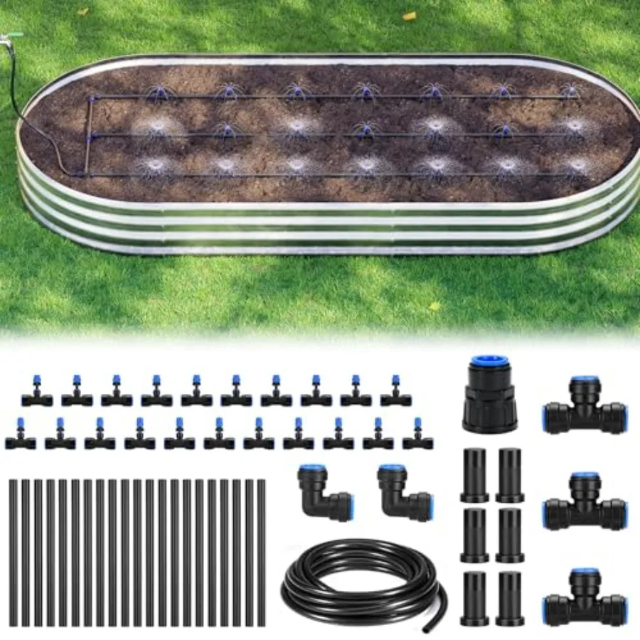 Raised Bed Drip Irrigation Kit Large DIY Garden Grid Watering System for Flower Bed up to 4 x 8FT Black Efficient Water Deliver
Raised Bed Drip Irrigation Kit Large DIY Garden Grid Watering System for Flower Bed up to 4 x 8FT Black Efficient Water Deliver