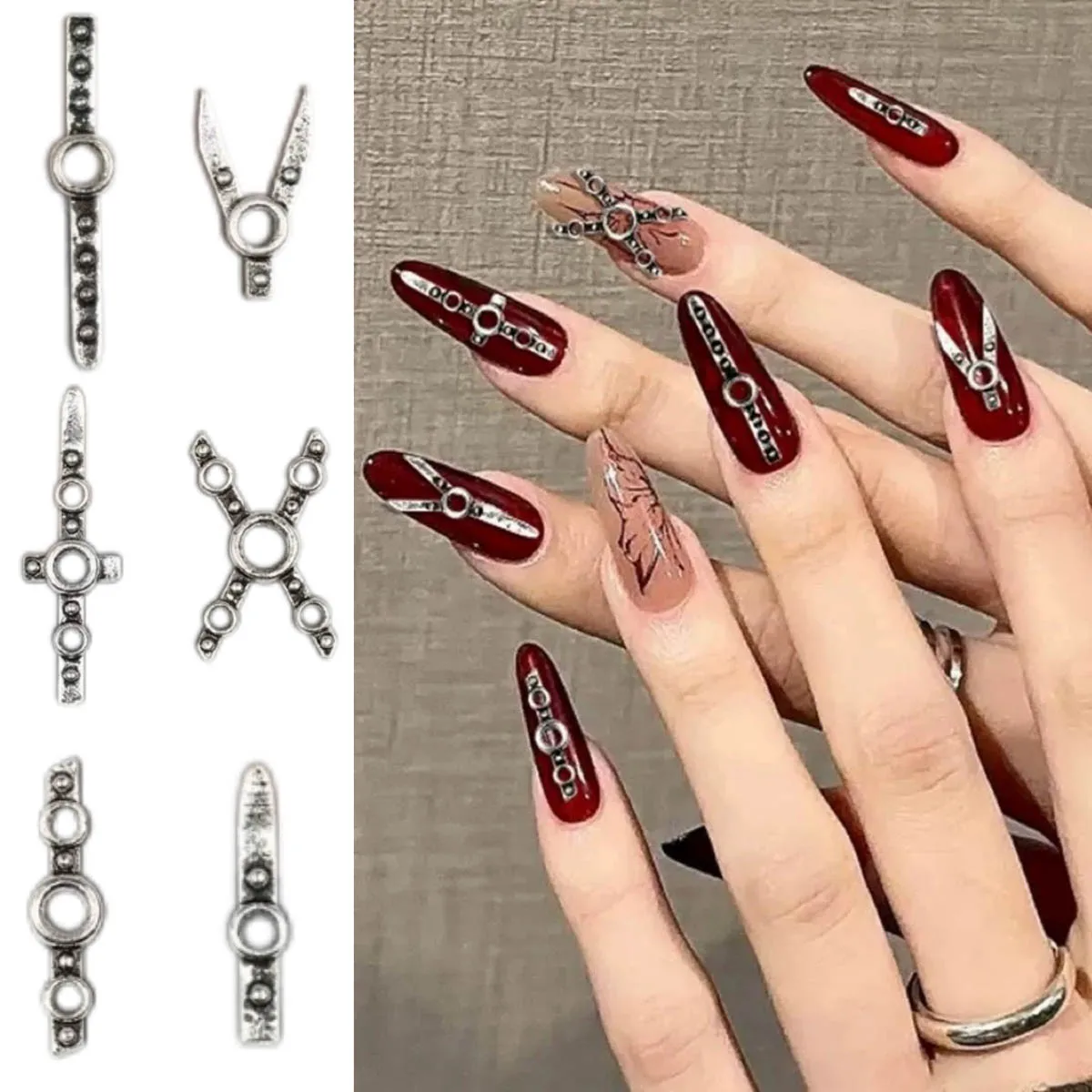 30PCS New Creative Heavy Metal Rock Chain Nail Charms Gothic Punk Style Ancient Silver Alloy Nail Art Decorations DIY Cool Nails
30PCS New Creative Heavy Metal Rock Chain Nail Charms Gothic Punk Style Ancient Silver Alloy Nail Art Decorations DIY Cool Nails