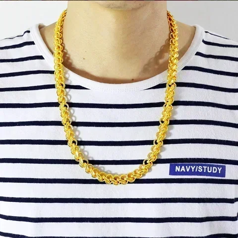 Duty Free 9999 24k Real Gold Necklace Men's Fortune Solid Round Bead Gold Necklace Real Gold Necklace
Duty Free 9999 24k Real Gold Necklace Men's Fortune Solid Round Bead Gold Necklace Real Gold Necklace