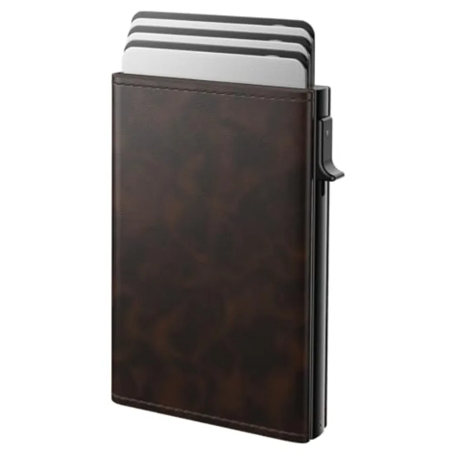 Mens Wallet Card Holder: Pop Up Aluminum Case, Genuine Leather, Smart, RFID Blocking, Slim, Minimalist, Front Pocket - 9-14 Car
Mens Wallet Card Holder: Pop Up Aluminum Case, Genuine Leather, Smart, RFID Blocking, Slim, Minimalist, Front Pocket - 9-14 Car
