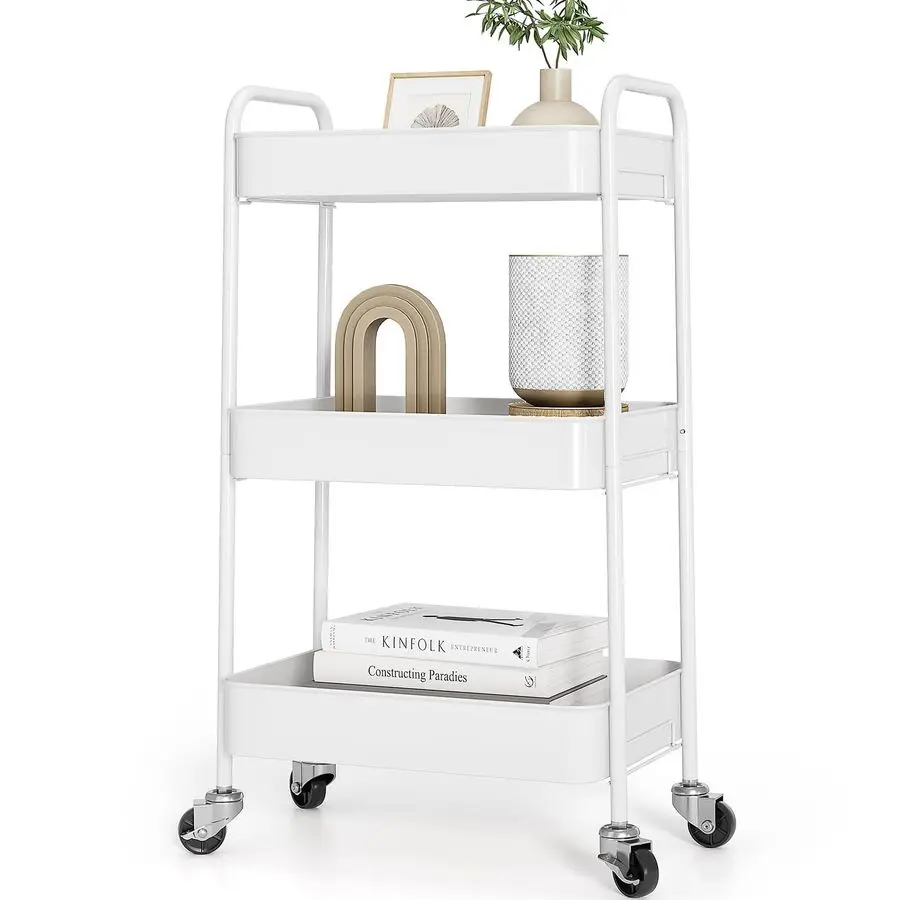 Трехъярусная металлическая тележка на колесах, органайзер для хранения для кухни, ванной, офиса, детских принадлежностей и косметики
Трехъярусная металлическая тележка на колесах, органайзер для хранения для кухни, ванной, офиса, детских принадлежностей и косметики