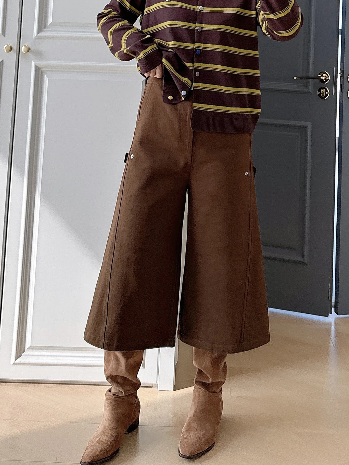 Retro American Loose Fit Seven-Foot Pants plus Size Women's Casual High Waist Wide Leg Boot Pants for Heavy MM
Retro American Loose Fit Seven-Foot Pants plus Size Women's Casual High Waist Wide Leg Boot Pants for Heavy MM