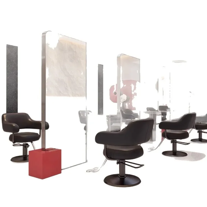 Internet celebrity hairdresser mirror with lamp, stainless steel haircut mirror 
Internet celebrity hairdresser mirror with lamp, stainless steel haircut mirror