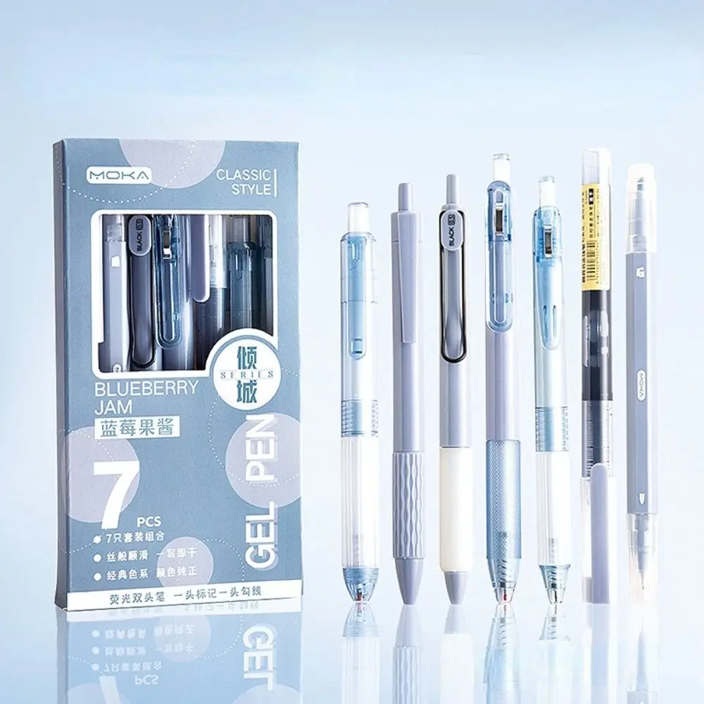7pcs/Set ST Nib Press Gel Pen Black Ink Quick-Drying Signature Pen Writing Smoothly 0.5mm Neutral Gel Pen Stationery
7pcs/Set ST Nib Press Gel Pen Black Ink Quick-Drying Signature Pen Writing Smoothly 0.5mm Neutral Gel Pen Stationery
