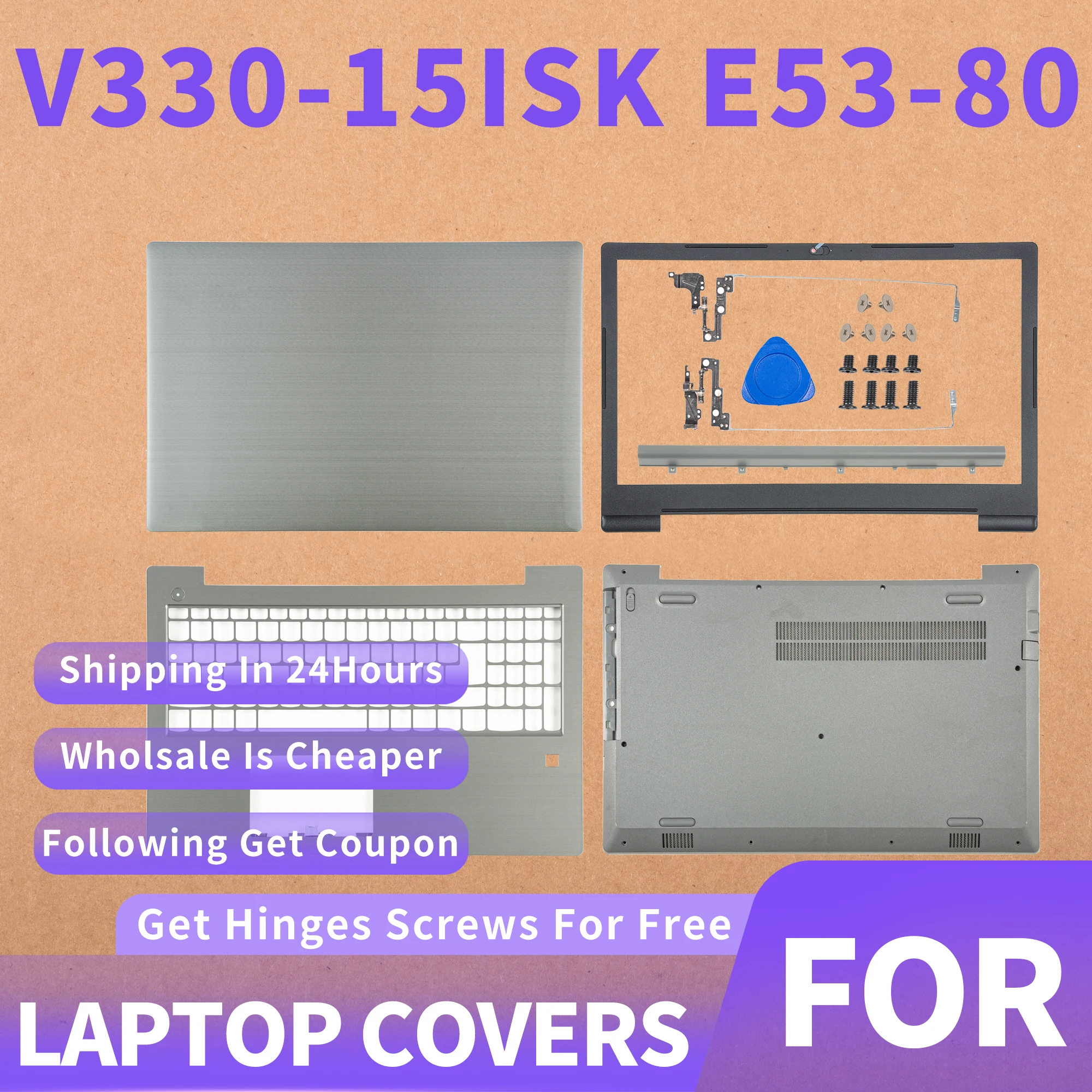 Новинка для экрана ноутбука V330-15 V330-15IKB V330-15IGM E53-80, задняя крышка ЖК-дисплея для ноутбука, лицевая панель, верхняя часть упора для рук, нижние петли корпуса
Новинка для экрана ноутбука V330-15 V330-15IKB V330-15IGM E53-80, задняя крышка ЖК-дисплея для ноутбука, лицевая панель, верхняя часть упора для рук, нижние петли корпуса