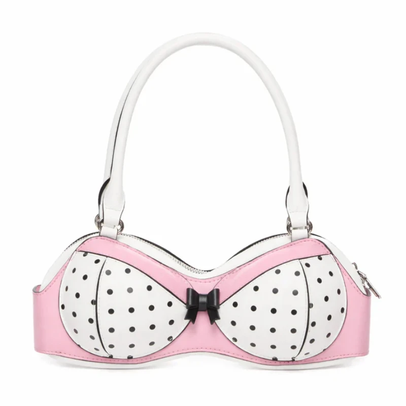 Polka Dot Bra Y2k Bags for Women Unique Novelty Cute Pink Bikini Handbag with Bow Harajuku Streetwear Funny Party Shoulder Bag
Polka Dot Bra Y2k Bags for Women Unique Novelty Cute Pink Bikini Handbag with Bow Harajuku Streetwear Funny Party Shoulder Bag