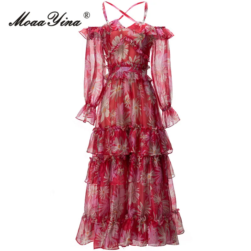 MoaaYina Autumn Fashion Designer Vintage Floral Print Dress Women Slash Neck Off Shoulder Ruffles Elastic Waist Slim Long Dress
MoaaYina Autumn Fashion Designer Vintage Floral Print Dress Women Slash Neck Off Shoulder Ruffles Elastic Waist Slim Long Dress