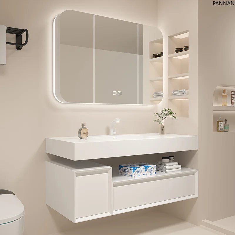 Skin-feeling integrated basin, cream wind bathroom cabinet, combined washbasin cabinet, washbasin cabinet, washstand, toilet
Skin-feeling integrated basin, cream wind bathroom cabinet, combined washbasin cabinet, washbasin cabinet, washstand, toilet