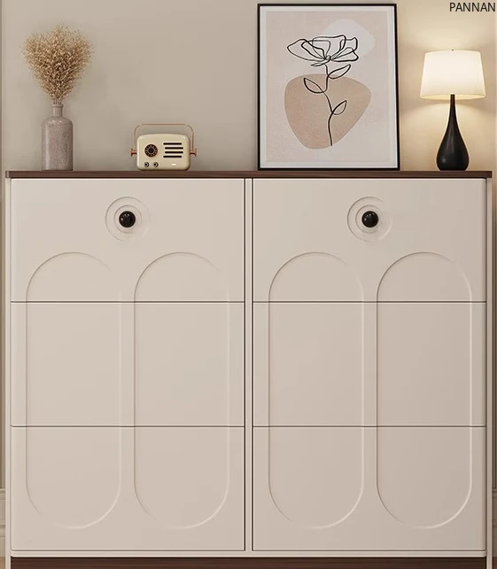 Modern French cream style ultra-thin tipping bucket door corridor shoe cabinet
Modern French cream style ultra-thin tipping bucket door corridor shoe cabinet