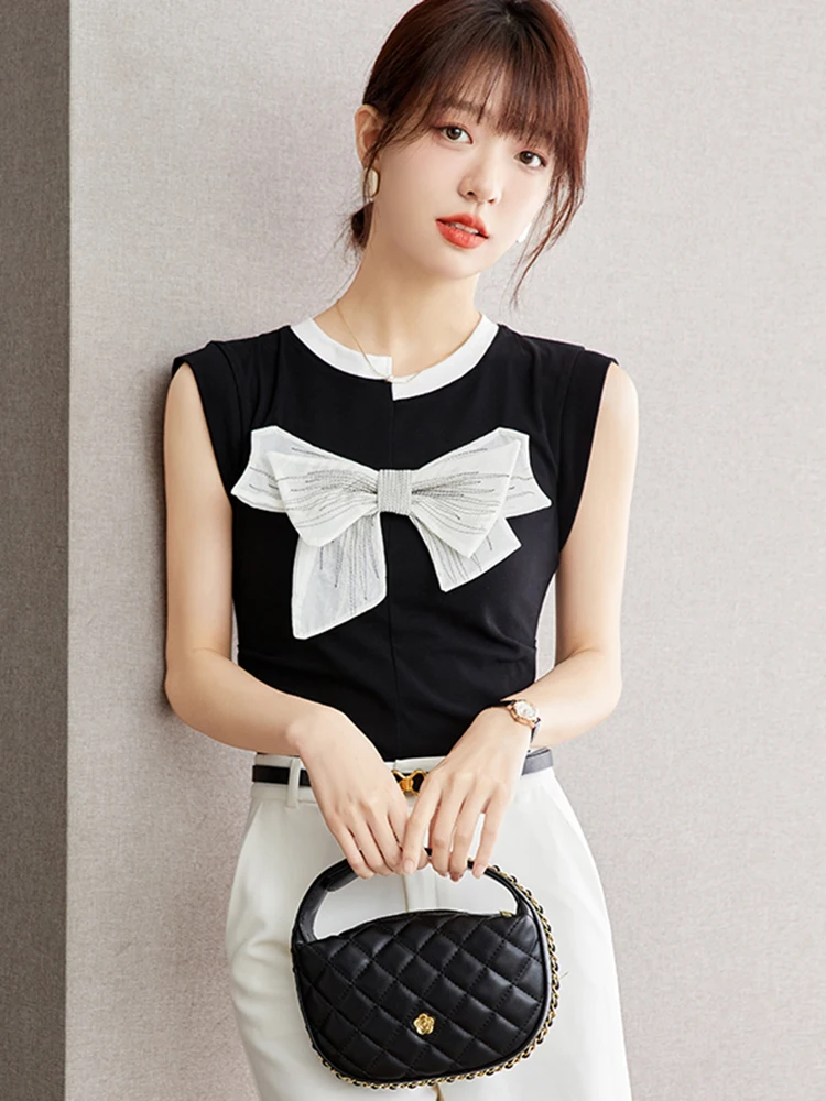 Women T-shirts Design Sense Niche Tank Tops Summer New O-neck Sleeveless Slim Fit Top Korean Fashion Lady Casual Top
Women T-shirts Design Sense Niche Tank Tops Summer New O-neck Sleeveless Slim Fit Top Korean Fashion Lady Casual Top