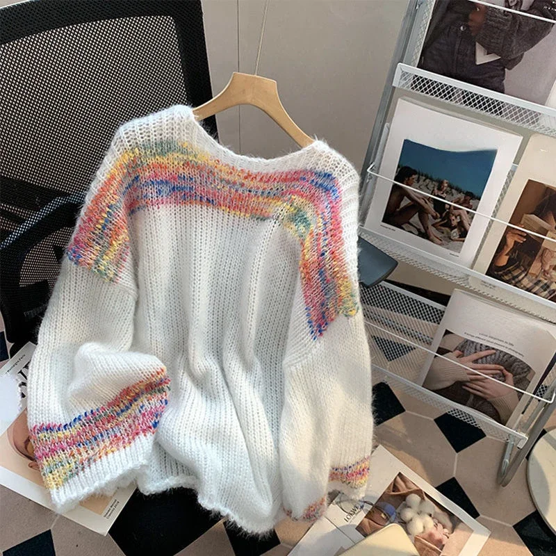 DAYIFUN-Women Long Sleeve Knitted Pullovers Loose Stripe Design Ladies Sweaters Tops Versatile Lazy Style Autumn Fashion Jumpers
DAYIFUN-Women Long Sleeve Knitted Pullovers Loose Stripe Design Ladies Sweaters Tops Versatile Lazy Style Autumn Fashion Jumpers