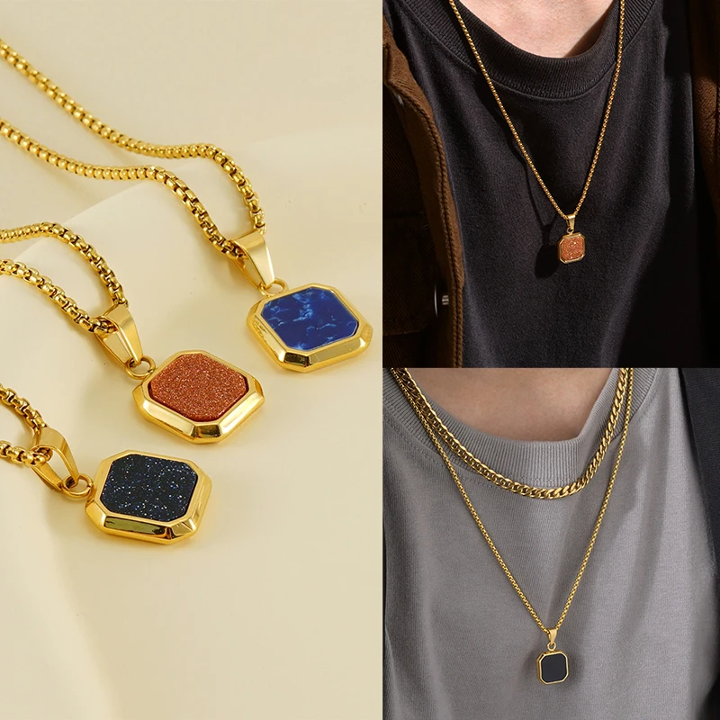 Stainless Steel Necklaces For Men Geometry Square Pendant Necklace Vintage Fashion Men's Gift Jewelry
Stainless Steel Necklaces For Men Geometry Square Pendant Necklace Vintage Fashion Men's Gift Jewelry