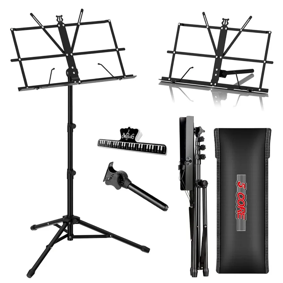 5 Core Music Stand For Sheet Music Professional Portable Adjustable Folding Music Note Holder Tripod Stands MUS FLD BLK
5 Core Music Stand For Sheet Music Professional Portable Adjustable Folding Music Note Holder Tripod Stands MUS FLD BLK