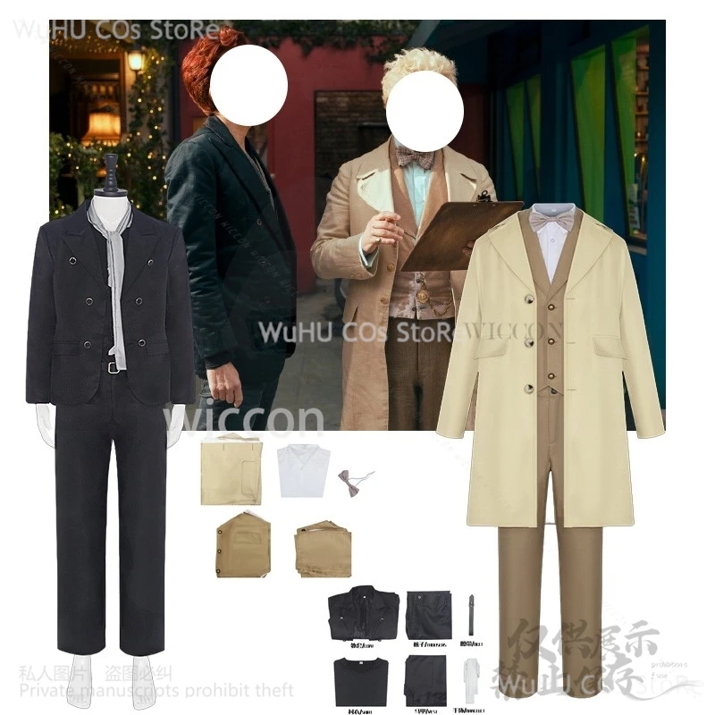 Anime Movie Good Angel Aziraphale Cosplay Costume Devil Crowley Costume Uniform Suits Men Outfit Halloween Cosplay Cos Disguise 
Anime Movie Good Angel Aziraphale Cosplay Costume Devil Crowley Costume Uniform Suits Men Outfit Halloween Cosplay Cos Disguise