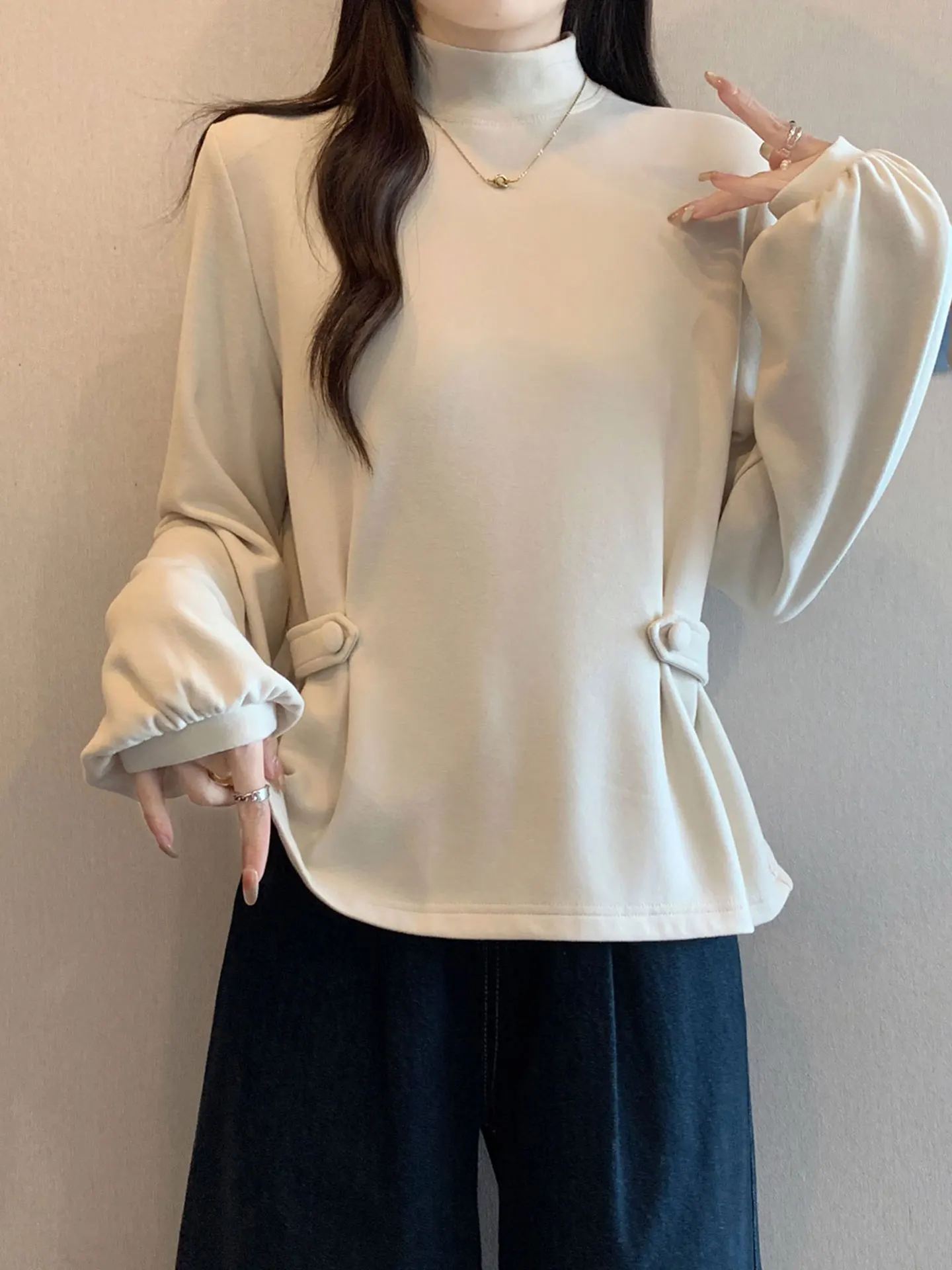 Thiened Long Sve Sweatirt f High Collar Boting Belly Covering Autumn Winter plus Size Women's Clothing Waist a...
Thiened Long Sve Sweatirt f High Collar Boting Belly Covering Autumn Winter plus Size Women's Clothing Waist a...