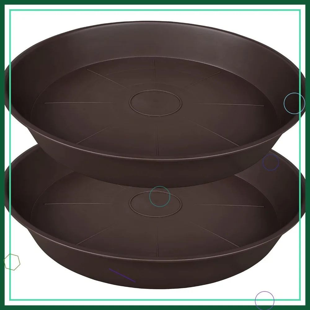 2 Pack 26" Deep Plant Saucers, Heavy Duty Plastic Drip Trays for Indoor Outdoor Pots, Brown
2 Pack 26" Deep Plant Saucers, Heavy Duty Plastic Drip Trays for Indoor Outdoor Pots, Brown