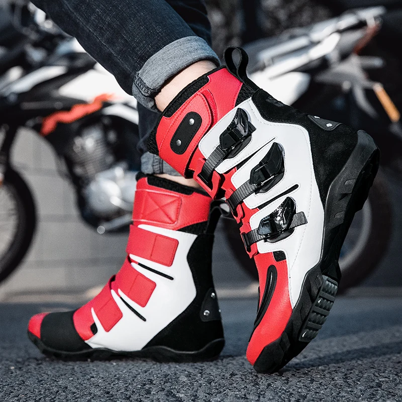 Buckle Motorcycle Boots Ankle Protection Essential Locomotive Shoe Motorcycle Racing Teams Microfiber Upper Haulage Motor Shoes
Buckle Motorcycle Boots Ankle Protection Essential Locomotive Shoe Motorcycle Racing Teams Microfiber Upper Haulage Motor Shoes